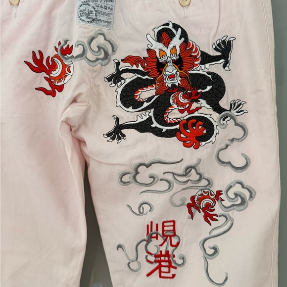Vintage Da-Nang Embroidered Dragon Pink Pants - Picture 2 of 7